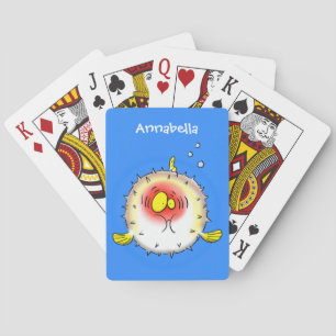 Funny Puffer Fish porcupfish Cartoon Spielkarten