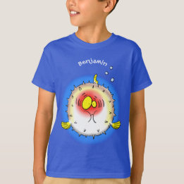 Funny Puffer Fish porcupfish Cartoon T-Shirt