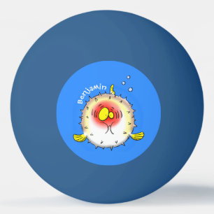 Funny Puffer Fish porcupfish Cartoon Tischtennisball