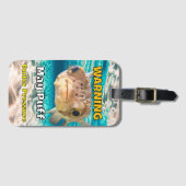 Funny Puffer Fish Warning: May Puff Under Pressure Gepäckanhänger (Vorderseite (Horizontal))