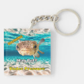 Funny Puffer Fish Warning: May Puff Under Pressure Schlüsselanhänger (Rückseite)