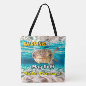 Funny Puffer Fish Warning: May Puff Under Pressure Tasche (Vorderseite)