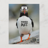Funny Puffin Downhill Ski Powder Puff Ski Trip Postkarte (Vorderseite)