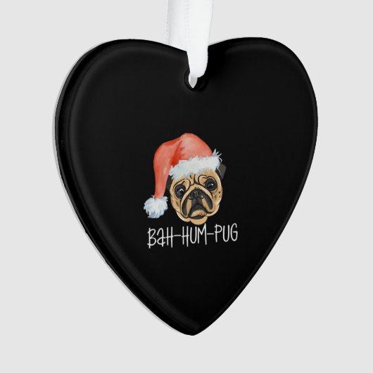 Funny Pug Christmas Dog Mom Dad Pajamas Oversized Ornament (Vorderseite)