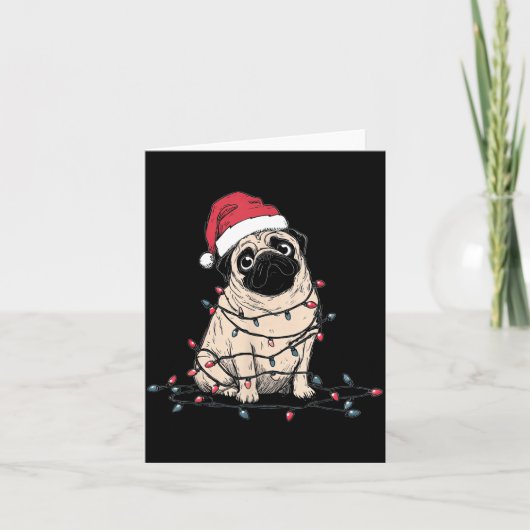 Funny Pug Christmas Graphics Dog Lights Lover Owne Karte (Vorderseite)