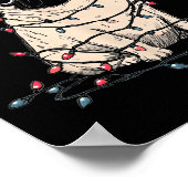 Funny Pug Christmas Graphics Dog Lights Lover Owne Poster (Ecke)