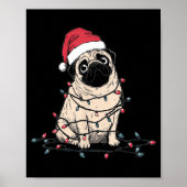 Funny Pug Christmas Graphics Dog Lights Lover Owne Poster (Vorne)