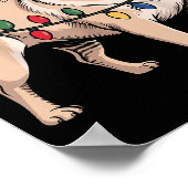 Funny Pug Christmas Santa Hat Xmas Lights Poster (Ecke)