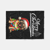 Funny Pug Dog Christmas Lights Santa Hat Candy Can Fleecedecke (Vorderseite (Horizontal))