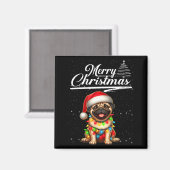 Funny Pug Dog Christmas Lights Santa Hat Candy Can Magnet (Vorderseite/Rückseite)