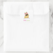 Funny Pugicorn Unicorn Mops Quadratischer Aufkleber (Tasche)