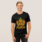 Funny Pugkin Mops Lover Tri-Blend Shirt (Vorderseite voll)