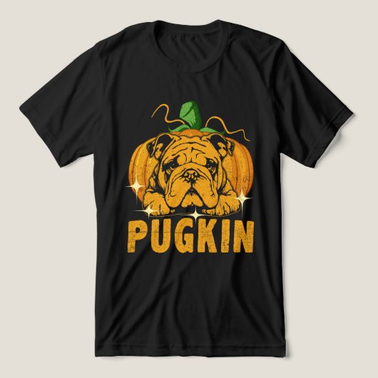 Funny Pugkin Mops Lover Tri-Blend Shirt (Design Vorderseite)