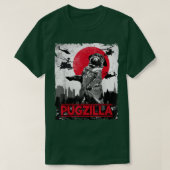 Funny Pugzilla Mops Dog T-Shirt (Design vorne)