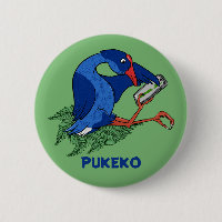 Funny Pukeko mit Mobiltelefon