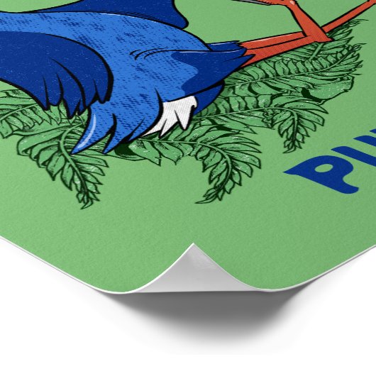 Funny Pukeko mit Mobiltelefon Poster (Ecke)