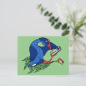 Funny Pukeko mit Mobiltelefon Postkarte (Stehend Vorderseite)