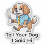 Funny Puli Dog Business Suit Coffee Aufkleber (Vorderseite)
