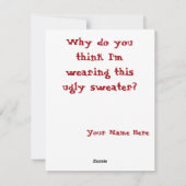 Funny Puli in Ugly Sweater Weihnachtskarte Feiertagskarte (Rückseite)