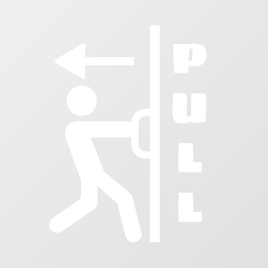 Funny Pull Stickman Glas Türklammer Zeichen Fensteraufkleber (Blatt)