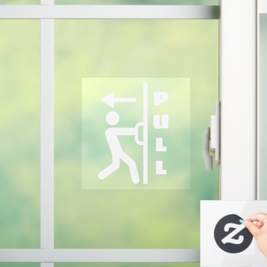 Funny Pull Stickman Glas Türklammer Zeichen Fensteraufkleber (Zuhause)