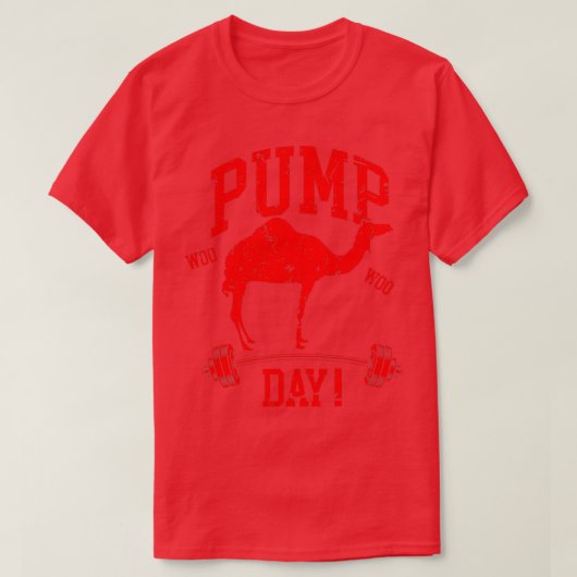 Funny Pump Day Hump Day Camel Weight Lifting Zug T-Shirt (Design vorne)