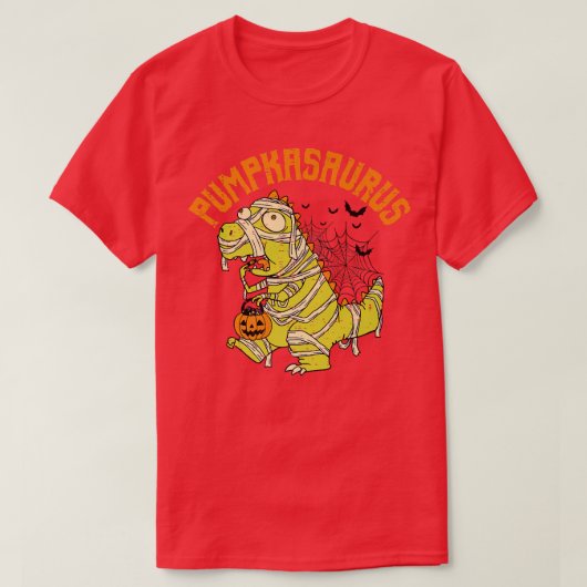 Funny Pumpkasaurus Pumpkin Dinosaur Mummy Hallowee T-Shirt (Design vorne)