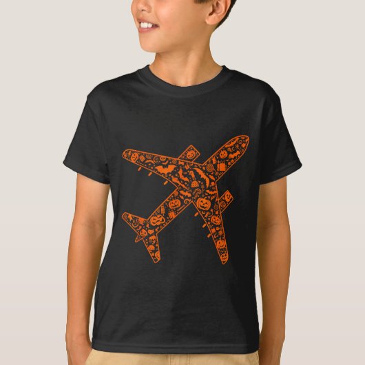 Funny Pumpkin Airplane Candy Halloween Mens Womens T-Shirt (Vorderseite)
