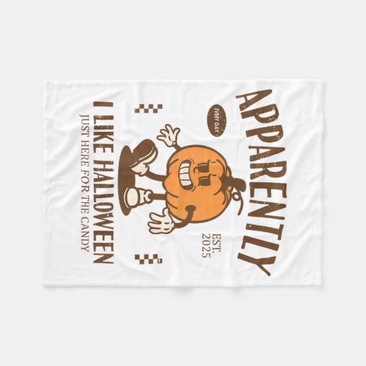 Funny Pumpkin Apparently, I Like Halloween Fleecedecke (Vorderseite (Horizontal))