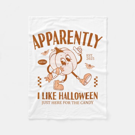 Funny Pumpkin Apparently, I Like Halloween Fleecedecke (Vorderseite)