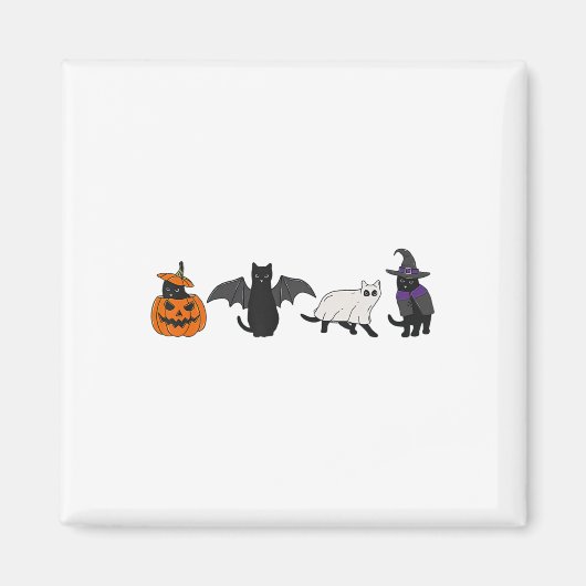 Funny Pumpkin Cat Ghost Black Cat Halloween für Ca Magnet (Vorne)
