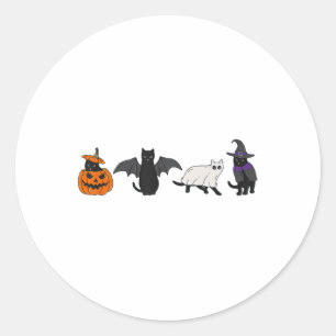 Funny Pumpkin Cat Ghost Black Cat Halloween für Ca Runder Aufkleber