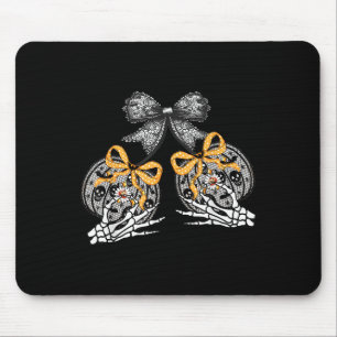 Funny Pumpkin Cherries Skeleton Lace Coquette Bow Mousepad