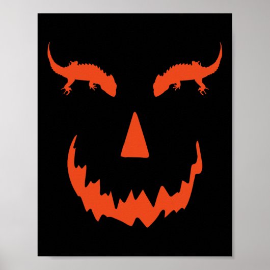 Funny Pumpkin Crocodile Skink Halloween Poster (Vorne)
