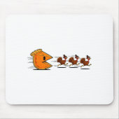 Funny Pumpkin E Chasing Turkey Gobble Fall Thanksg Mousepad (Vorne)