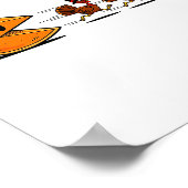 Funny Pumpkin E Chasing Turkey Gobble Fall Thanksg Poster (Ecke)