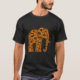Funny Pumpkin Elephant Candy Halloween Mens Frauen T-Shirt
