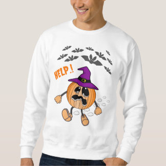 Funny Pumpkin entkommt Geisterflechten Sweatshirt