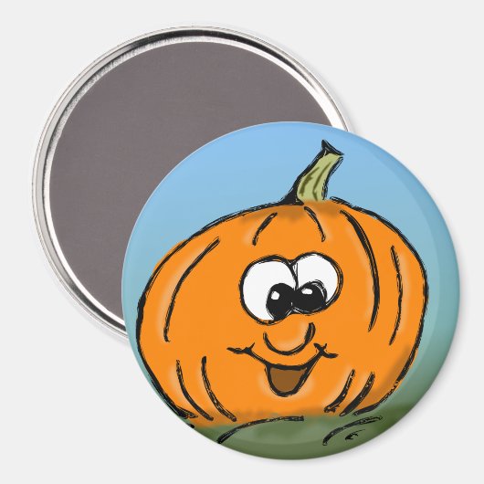 Funny Pumpkin Face Magnet (Vorderseite/Rückseite)