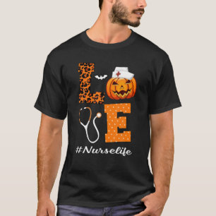 Funny Pumpkin Gewürz Jahreszeit Leopard Herbst Her T-Shirt