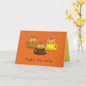 Funny Pumpkin Gewürz Latte Mice Kaffee Karte (Gelbe Blume)