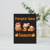 Funny Pumpkin Gewürz Lover Halloween Coffee Latte Postkarte (Stehend Vorderseite)
