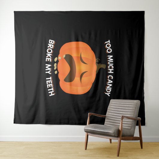 Funny Pumpkin Halloween Candy Gift Wandteppich (Beispiel (Horizontal))