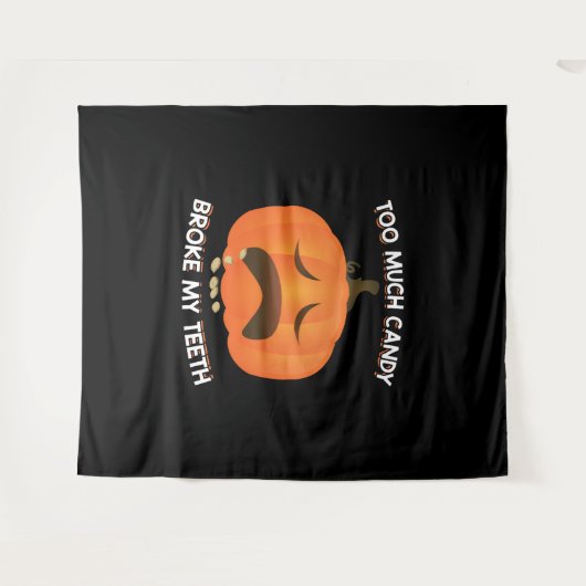 Funny Pumpkin Halloween Candy Gift Wandteppich (Vorderseite (Horizontal))