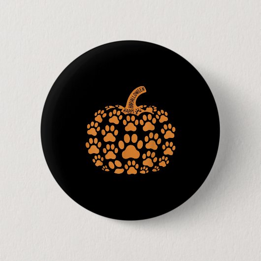 Funny Pumpkin Halloween Paw Hund für Männer Frauen Button (Vorderseite)