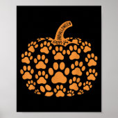 Funny Pumpkin Halloween Paw Hund für Männer Frauen Poster (Vorne)