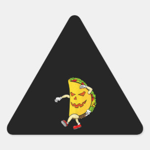 Funny Pumpkin Halloween Taco Dreieckiger Aufkleber