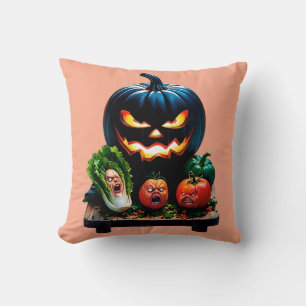 Funny Pumpkin Halloween Throw Kissen