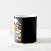 Funny Pumpkin Koch Cooking Halloween Cauldron Desi Kaffeetasse (Vorderseite Links)