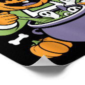 Funny Pumpkin Koch Cooking Halloween Cauldron Desi Poster (Ecke)